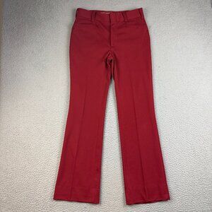 VTG Red Polyester Knits Leisure Slacks Casual 70's Retro Leisurewear Mens 30x30